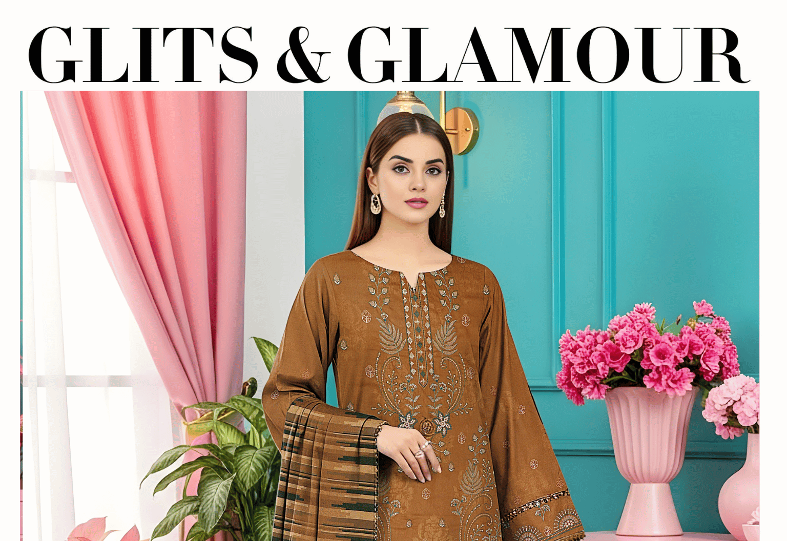 Premium Dhanak Jacquard Unstitched 3-Piece Suit – Staple Barosha Shawl & Dyed Dhanak Trouser