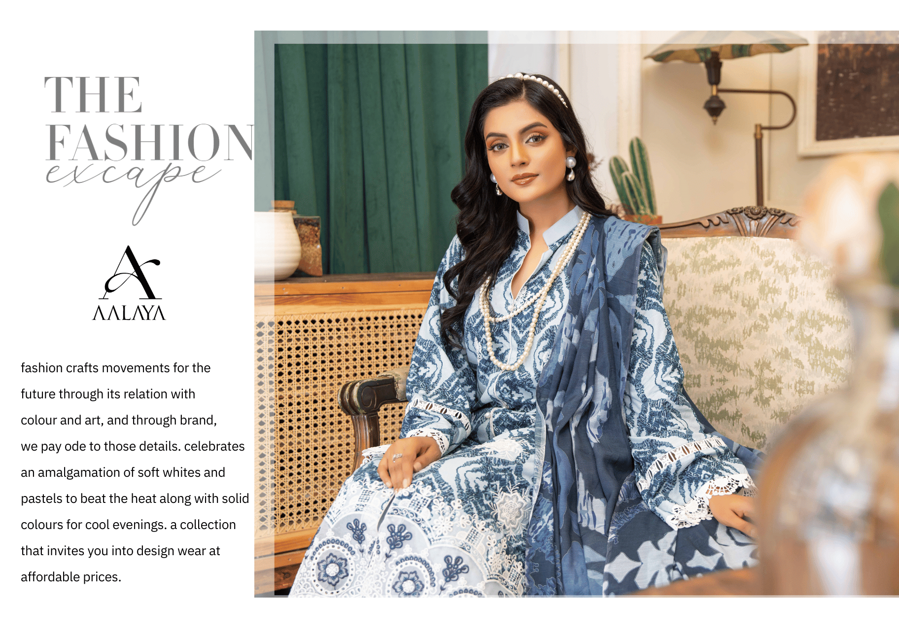 Slate Blue Ikat Fusion 3-Piece Suit | Applique Embroidered Staple Slub