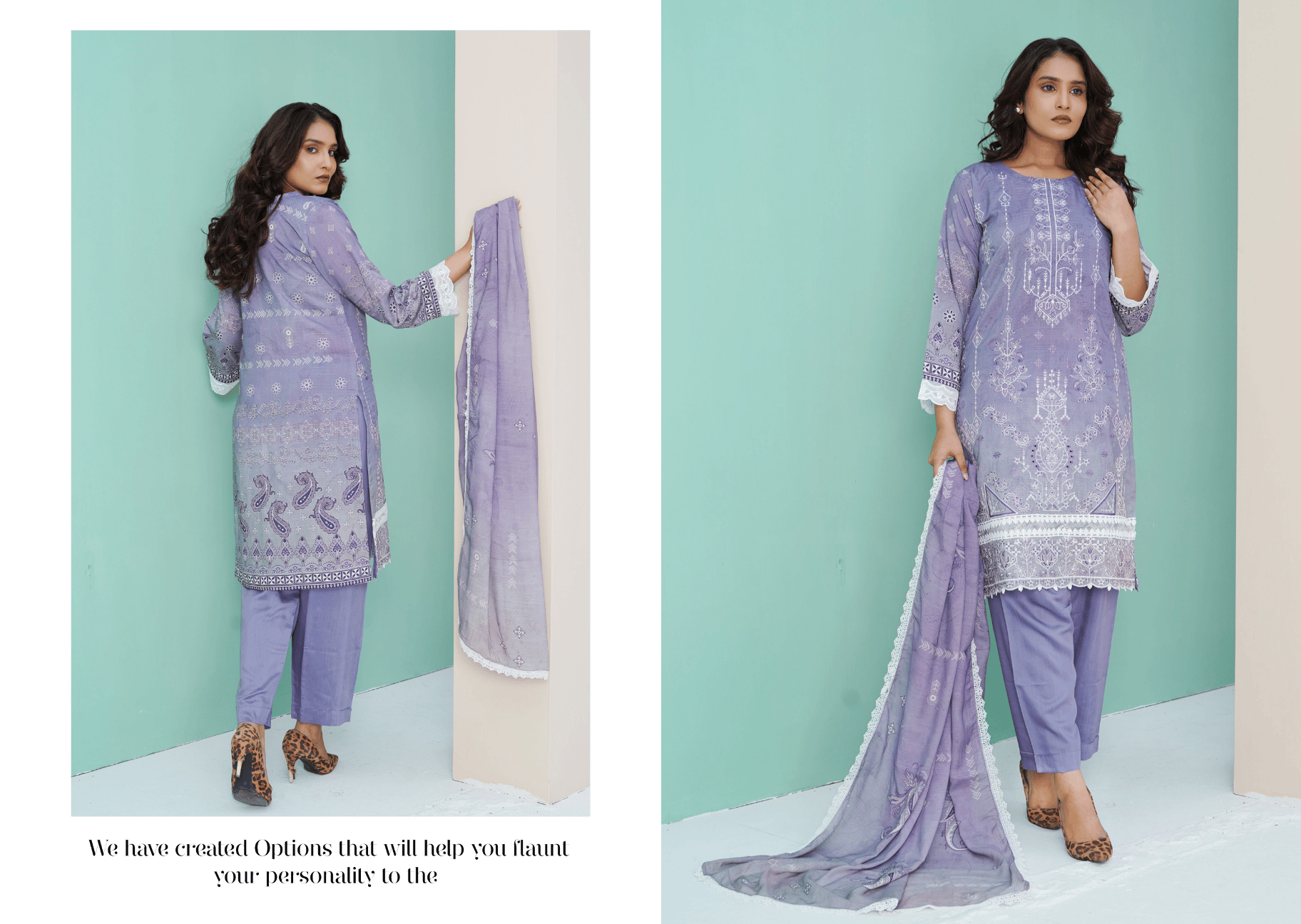 Dusty Purple Embroidered Doria Viscose 3-Piece Suit | Diamond Slub Dupatta