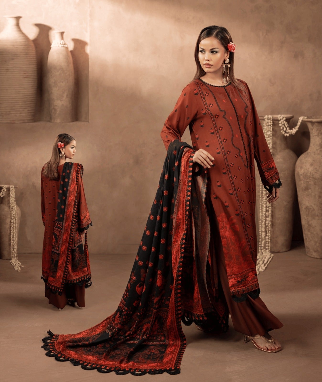 Premium Twill Marina 3-Piece Printed Suit