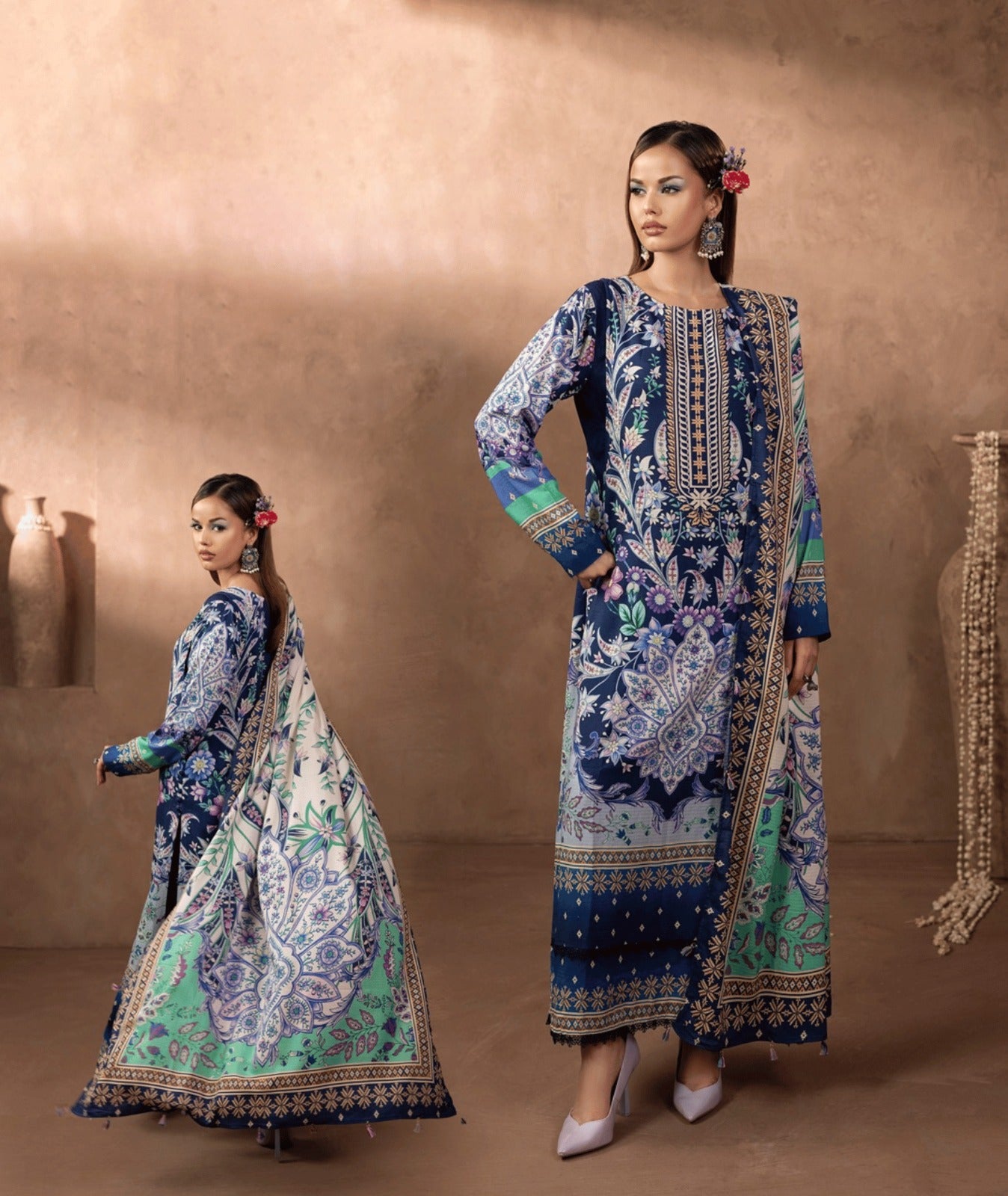 Premium Twill Marina 3-Piece Printed Suit