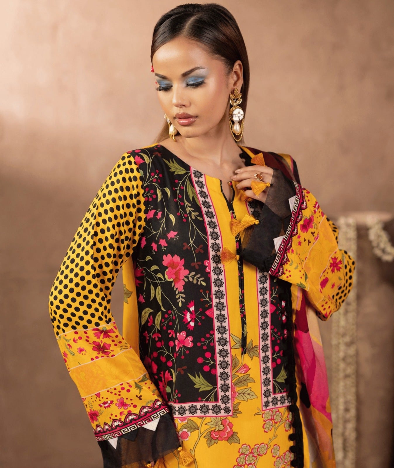 Premium Twill Marina Printed 3-Piece Suit