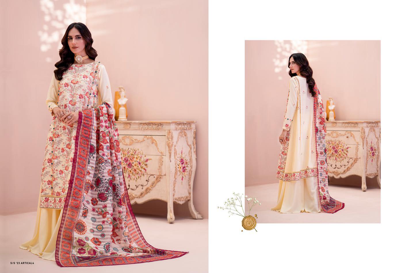 "The Ivory Bloom" | Premium Heavy Embroidered Karandi Ensemble | Unstitched