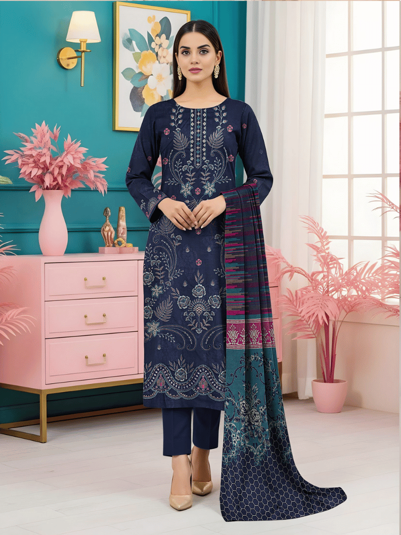 Embroidered Dhanak By AYAT