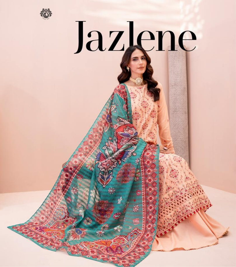 Embroidered Karandi by Jazlene