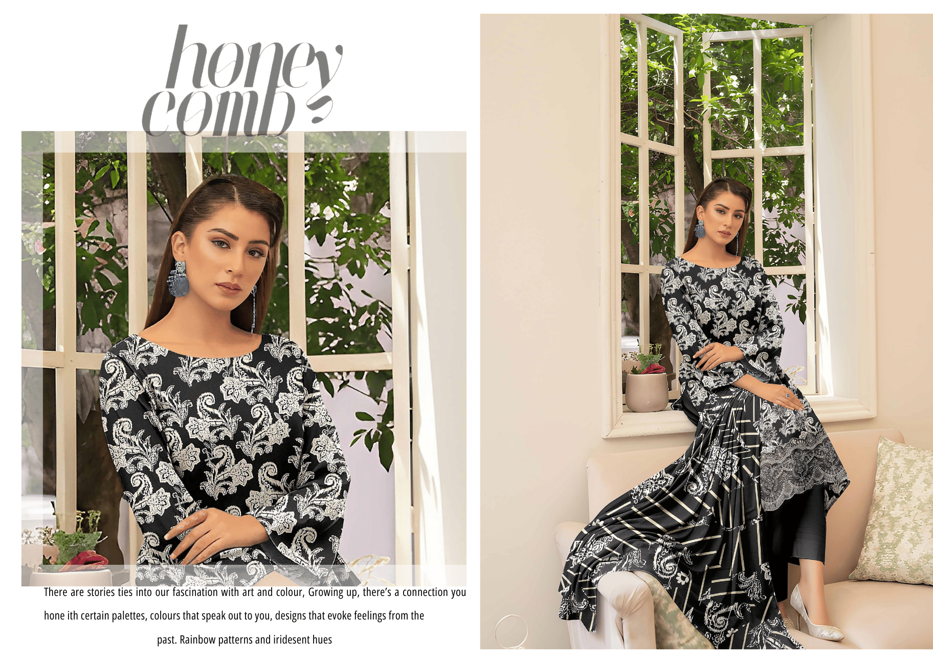 Black & White Monochrome 3-Piece Suit | Applique Embroidered Staple Slub