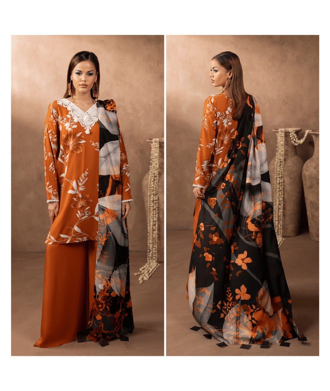 Premium Twill Marina Printed 3-Piece Suit for Women