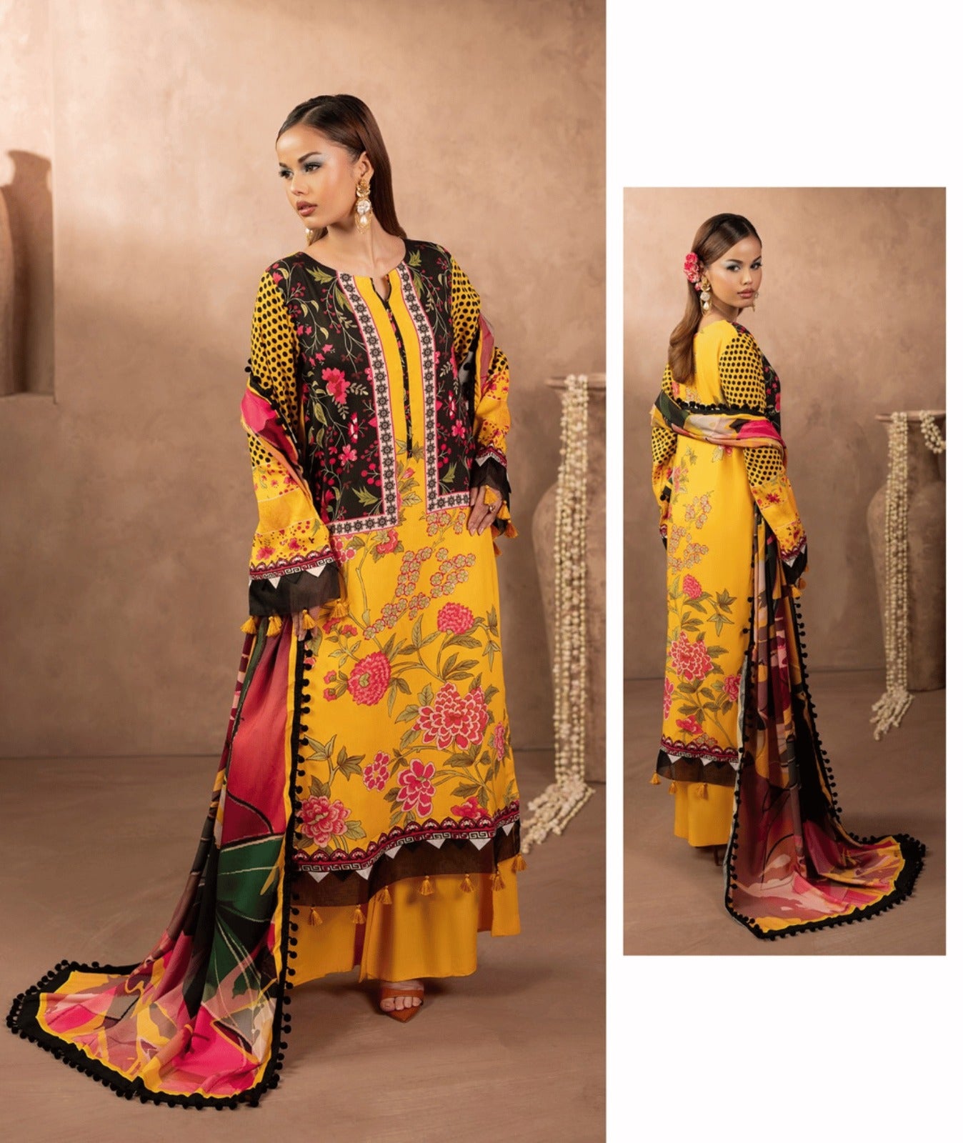 Premium Twill Marina Printed 3-Piece Suit