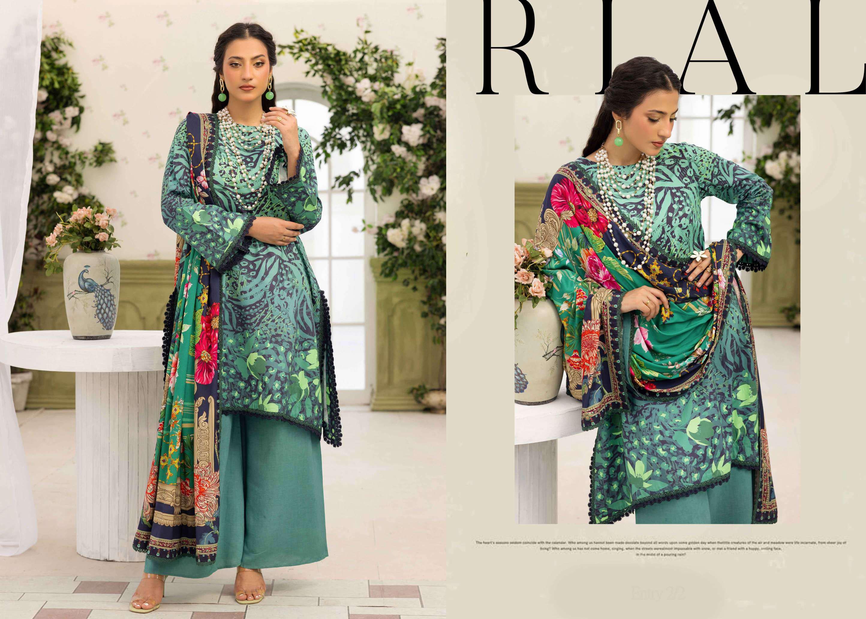 Luxury Archival Print Linen Suit | 3-Piece Slate Blue & Black Winter Collection