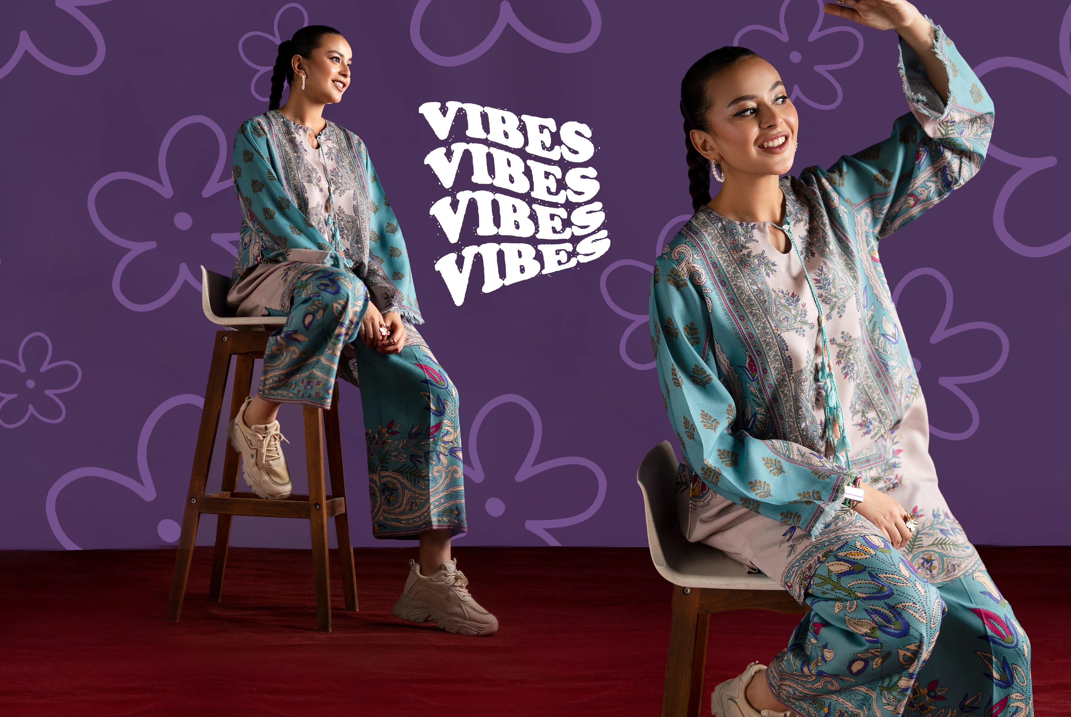 Elegant Paisley Digital Print Linen Suit | 2-Piece Unstitched